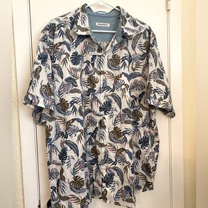 Tommy Bahama monstera leaf print button down casual shirt XXL stretch style NEW